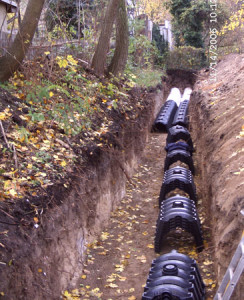 Erdarbeiten-Bau einer Regenwasser-Sickeranlage